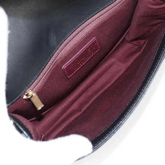 CHANEL Matelasse Chain Shoulder Bag Leather Black Gold CC Auth 118140AM - Picture 11 of 16